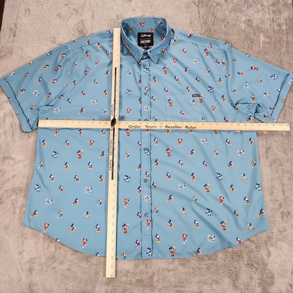 Disney Mickey Mouse Shirt Mens 4XL Blue RSVLTS Disney 100 Button Up Print - Picture 10 of 14